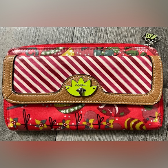 Lily Bloom Red and Brown Wallet - Picture 1 of 6
